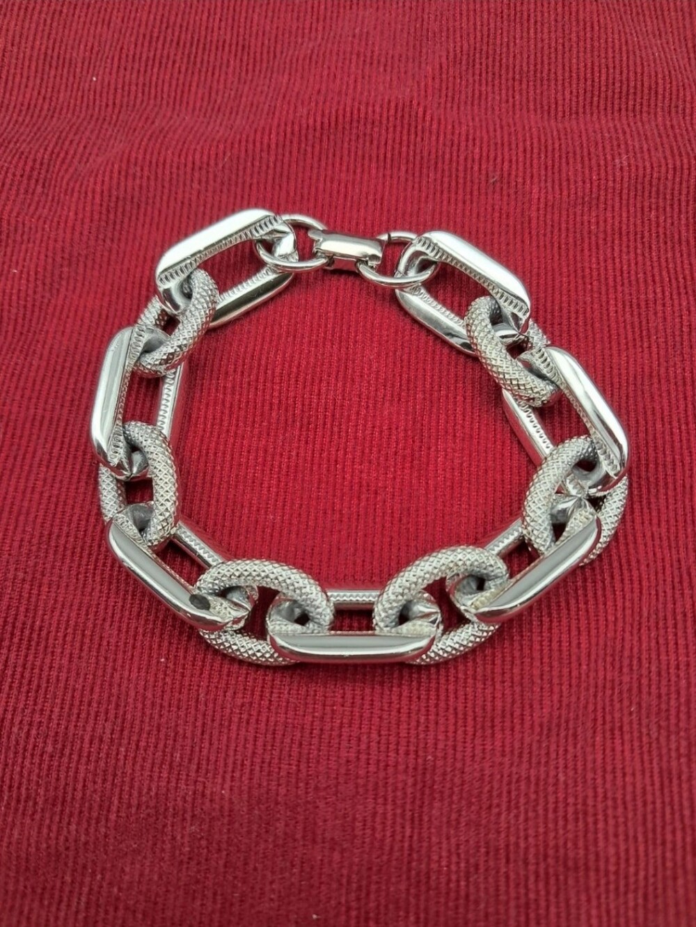 Vintage Signed Coro Silver-Tone Chunky Chain Bracelet 7.5"